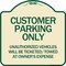 Signmission Customer Parking Only Unauthorized Vehicles Will Be Ticketed Towed at Owners Expense, TG-1818-24204 A-DES-TG-1818-24204 - alternate 1